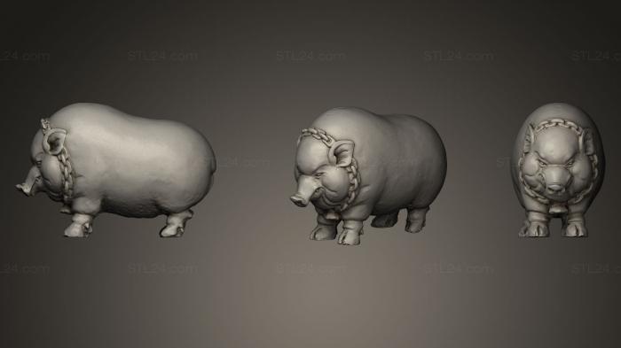 Статуэтки животных (Свинья-Копилка, STKJ_0389) 3D модель для ЧПУ станка